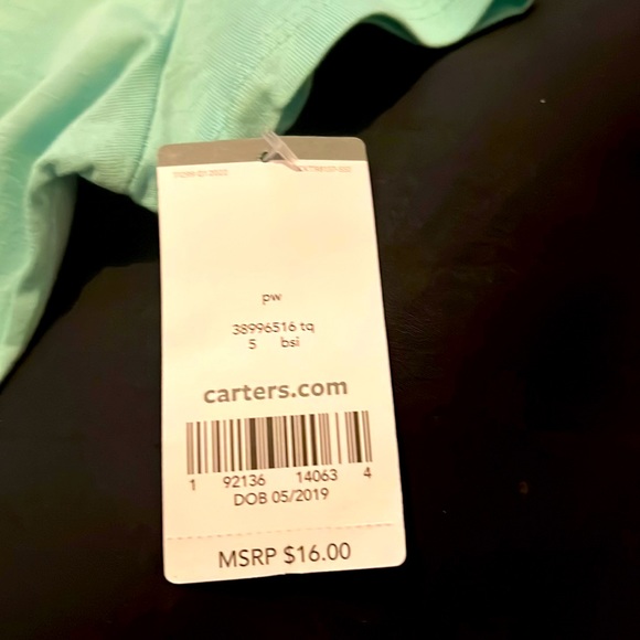 NWT! Carter’s Girl’s Top Size 5/5A Greenish Color - Picture 2 of 3